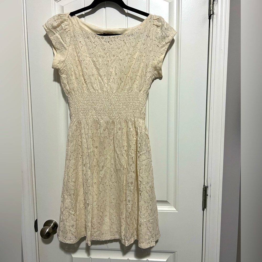 NWOT Ultra pink ivory lace dress